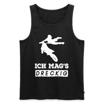 Ich mag es dreckig Motocross Bike Offroad - Männer Premium Bio Tank Top - Schwarz - Vorne - Michal (187cm)