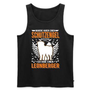 Leonberger Schutzengel - Männer Premium Bio Tank Top - Schwarz - Vorne - Michal (187cm)
