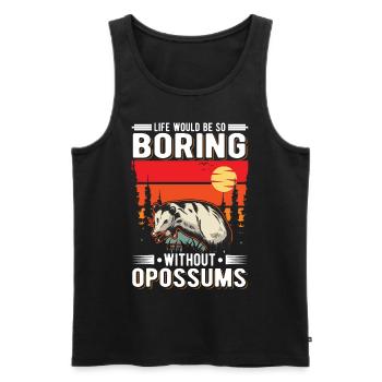 La vie serait si ennuyeuse sans les opossums - Débardeur bio Premium Homme - noir - Devant - Michal (187cm)