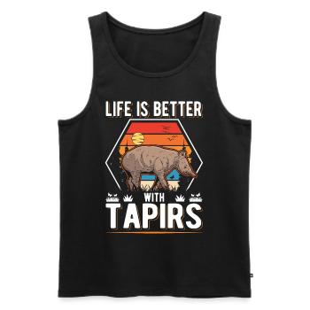 Life is better with Tapirs - Männer Premium Bio Tank Top - Schwarz - Vorne - Michal (187cm)