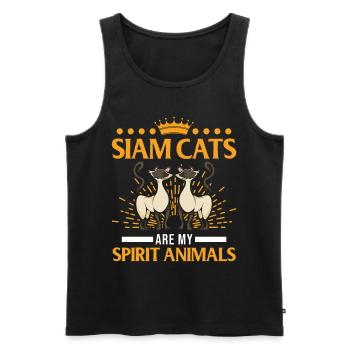 Chats siamois Ding Siam Chat siamois Chat - Débardeur bio Premium Homme - noir - Devant - Michal (187cm)