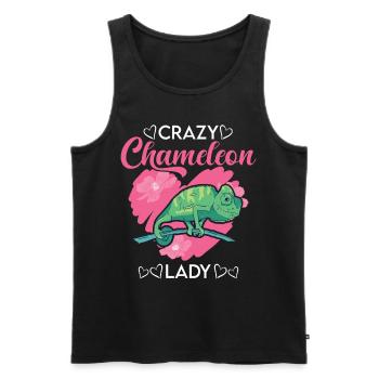 Crazy Chameleon Mme Crazy Chameleon lady - Débardeur bio Premium Homme - noir - Devant - Michal (187cm)