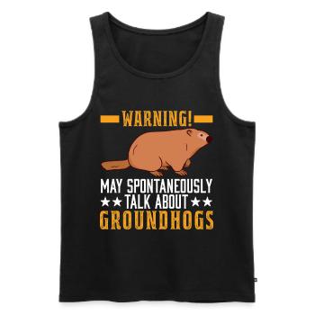 Murmeltier Geschenk Groundhog Day Woodchuck - Männer Premium Bio Tank Top - Schwarz - Vorne - Michal (187cm)