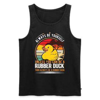 Rubber Duck Squeaky Duck Bathing Duck - Men's Premium Organic Tank Top - black - Front - AI Model Male 178 light (178cm)