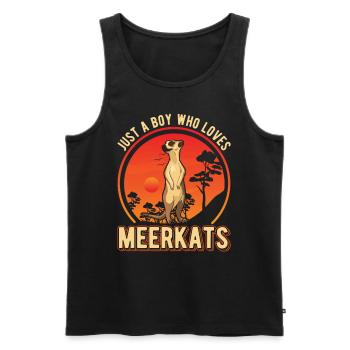 Meerkat Young Meerkat - Men's Premium Organic Tank Top - black - Front - Michal (187cm)