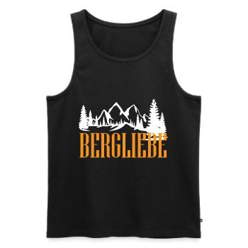 Wandern Alpen Berg Outdoor Natur - Männer Premium Bio Tank Top - Schwarz - Vorne - AI Model Male 178 light (178cm)