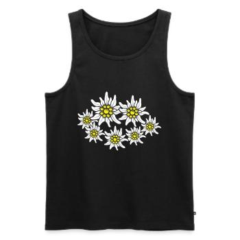 Edelweiß Alpen Berge Alpen-Edelweiß Wandern - Männer Premium Bio Tank Top - Schwarz - Vorne - AI Model Male 178 light (178cm)