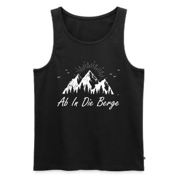 Ab in die Berge Alpen Wandern Outdoor Natur - Männer Premium Bio Tank Top - Schwarz - Vorne - AI Model Male 178 light (178cm)