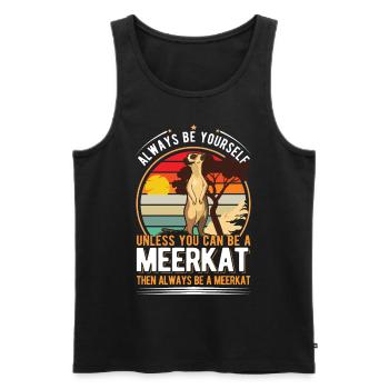 Suricate Cadeau Suricate Suricate - Débardeur bio Premium Homme - noir - Devant - Michal (187cm)