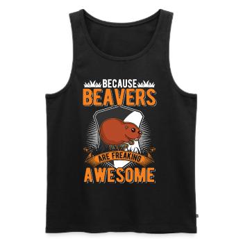 Because Beavers are freaking awesome Biber - Männer Premium Bio Tank Top - Schwarz - Vorne - Michal (187cm)