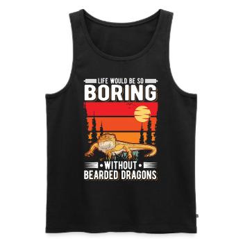 Dragon barbu Cadeau Dragon barbu - Débardeur bio Premium Homme - noir - Devant - Michal (187cm)