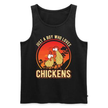 Poulets Poulailler Jeunes Poulet - Débardeur bio Premium Homme - noir - Devant - Michal (187cm)