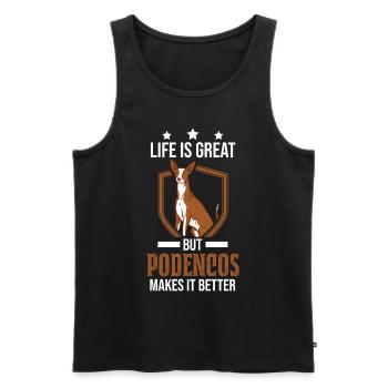 Life is great But Podencos makes it better - Men's Premium Organic Tank Top - black - Front - Michal (187cm)