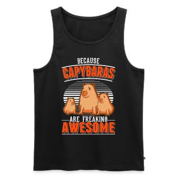 Because Capybaras are freaking awesome - Männer Premium Bio Tank Top - Schwarz - Vorne - Michal (187cm)
