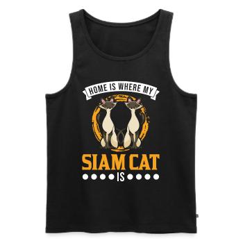 Chat siamois Accueil Siam Chat Chat siamois - Débardeur bio Premium Homme - noir - Devant - Michal (187cm)