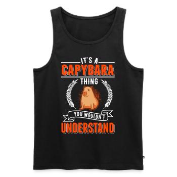 Capybara Ding Wasserschwein Capibara - Men's Premium Organic Tank Top - black - Front - Michal (187cm)