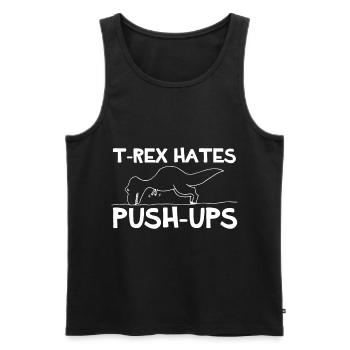 T-Rex Push-Ups Dino Cretaceous Dinosaurs - Men's Premium Organic Tank Top - black - Front - AI Model Male 178 light (178cm)