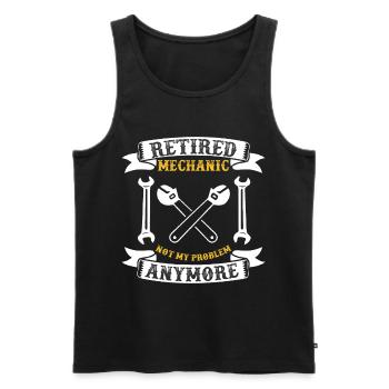Ruhestand Mechaniker Retired Rente - Männer Premium Bio Tank Top - Schwarz - Vorne - AI Model Male 178 light (178cm)