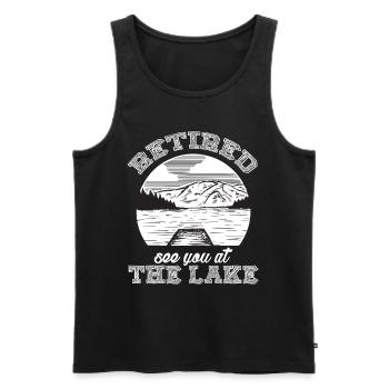 Ruhestand See Entspannung Rente Arbeiten - Männer Premium Bio Tank Top - Schwarz - Vorne - AI Model Male 178 light (178cm)