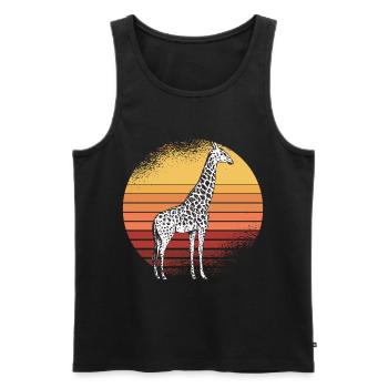Giraffe Retro Afrika Savanne - Männer Premium Bio Tank Top - Schwarz - Vorne - Michal (187cm)