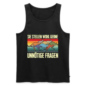 Känguru Unnötige Fragen Australien Retro Fauna - Männer Premium Bio Tank Top - Schwarz - Vorne - Michal (187cm)