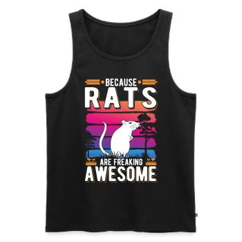 Because Rats are freaking awesome Ratte - Männer Premium Bio Tank Top - Schwarz - Vorne - AI Model Male 178 light (178cm)