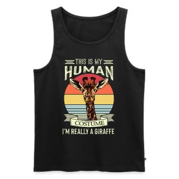 Costume de girafe Safari Africa Jungle - Débardeur bio Premium Homme - noir - Devant - AI Model Male 178 light (178cm)