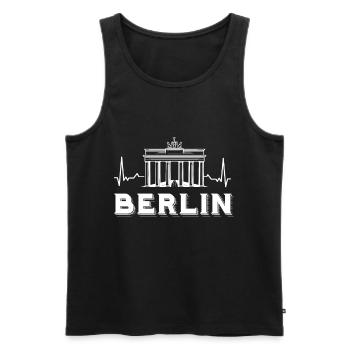 Berlin Heartbeat Porte de Brandebourg Allemagne - Débardeur bio Premium Homme - noir - Devant - AI Model Male 178 light (178cm)
