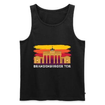 Porte de Brandebourg à Berlin Allemagne - Débardeur bio Premium Homme - noir - Devant - AI Model Male 178 light (178cm)