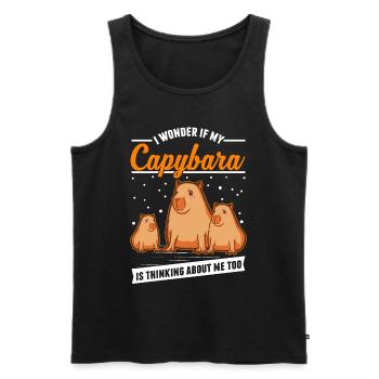 Capybara Cadeau Capybara Capibara - Débardeur bio Premium Homme - noir - Devant - AI Model Male 178 light (178cm)