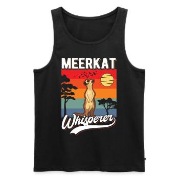Erdmännchen Flüsterer Meerkat Whisperer - Débardeur bio Premium Homme - noir - Devant - Michal (187cm)