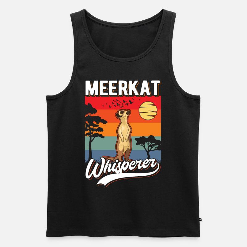 Erdmännchen Flüsterer Meerkat Whisperer - Débardeur bio Premium Homme - noir