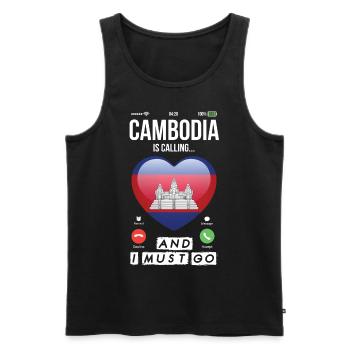 Kambodscha ruft Urlaub Asien Angkor Wat Tempel - Männer Premium Bio Tank Top - Schwarz - Vorne - AI Model Male 178 light (178cm)