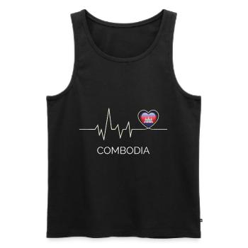 Kambodscha Herzschlag Tempel Angkor Wat - Männer Premium Bio Tank Top - Schwarz - Vorne - AI Model Male 178 light (178cm)