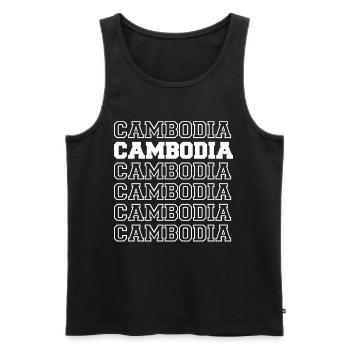 Kambodscha Retro Asien Urlaub Angkor Wat Tempel - Männer Premium Bio Tank Top - Schwarz - Vorne - AI Model Male 178 light (178cm)