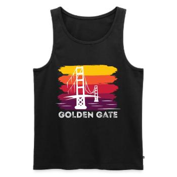Golden Gate Retro San Francisco Bucht Kalifornien - Männer Premium Bio Tank Top - Schwarz - Vorne - AI Model Male 178 light (178cm)