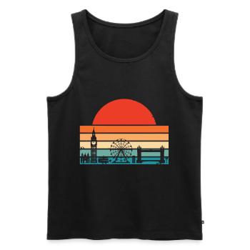 London Sunrise Big Ben Tower Bridge London Eye - Men's Premium Organic Tank Top - black - Front - AI Model Male 178 light (178cm)