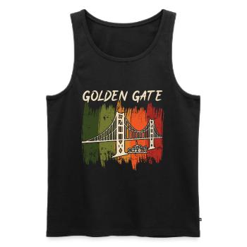 Golden Gate Retro Bridge San Francisco Kalifornien - Männer Premium Bio Tank Top - Schwarz - Vorne - AI Model Male 178 light (178cm)