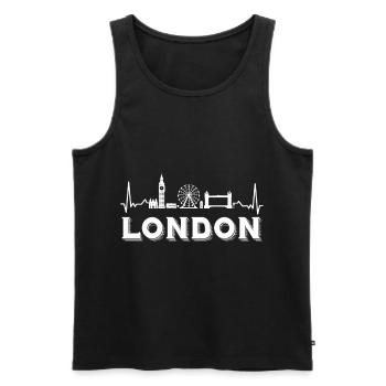 Londres Heartbeat Big Ben Ferris Wheel Royaume-Uni - Débardeur bio Premium Homme - noir - Devant - Michal (187cm)