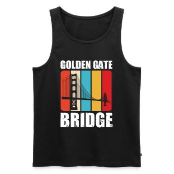 Golden Gate Bridge Kalifornien Bucht San Francisco - Männer Premium Bio Tank Top - Schwarz - Vorne - AI Model Male 178 light (178cm)