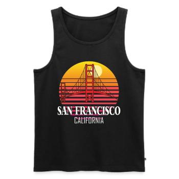 San Francisco Kalifornien Golden Gate Bridge - Männer Premium Bio Tank Top - Schwarz - Vorne - AI Model Male 178 light (178cm)