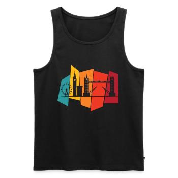 Big Ben Tower Bridge Westminster London England - Men's Premium Organic Tank Top - black - Front - AI Model Male 178 light (178cm)