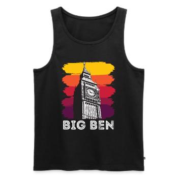 Big Ben Londres Angleterre Royaume-Uni Anglais - Débardeur bio Premium Homme - noir - Devant - Michal (187cm)