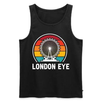 London Eye England UK Großbritannien Urlaub - Männer Premium Bio Tank Top - Schwarz - Vorne - Michal (187cm)