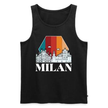 Milan Retro Milan Cathedral Cathedral - Men's Premium Organic Tank Top - black - Front - AI Model Male 178 light (178cm)