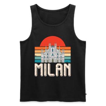 Milan Sunrise Italy Cathedral Milan Cathedral - Men's Premium Organic Tank Top - black - Front - AI Model Male 178 light (178cm)