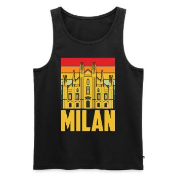 Milan Cathedral in Milan Italy Cathedral - Men's Premium Organic Tank Top - black - Front - AI Model Male 178 light (178cm)