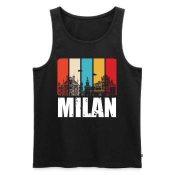 Milan Italy Milan Cathedral - Men's Premium Organic Tank Top - black - Front - AI Model Male 178 light (178cm)