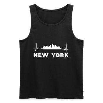 New York Heartbeat NYC Big Apple Statue of Liberty - Men's Premium Organic Tank Top - black - Front - AI Model Male 178 light (178cm)