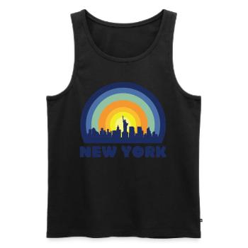 New York City Statue of Liberty Skyline Big Apple - Men's Premium Organic Tank Top - black - Front - AI Model Male 178 light (178cm)